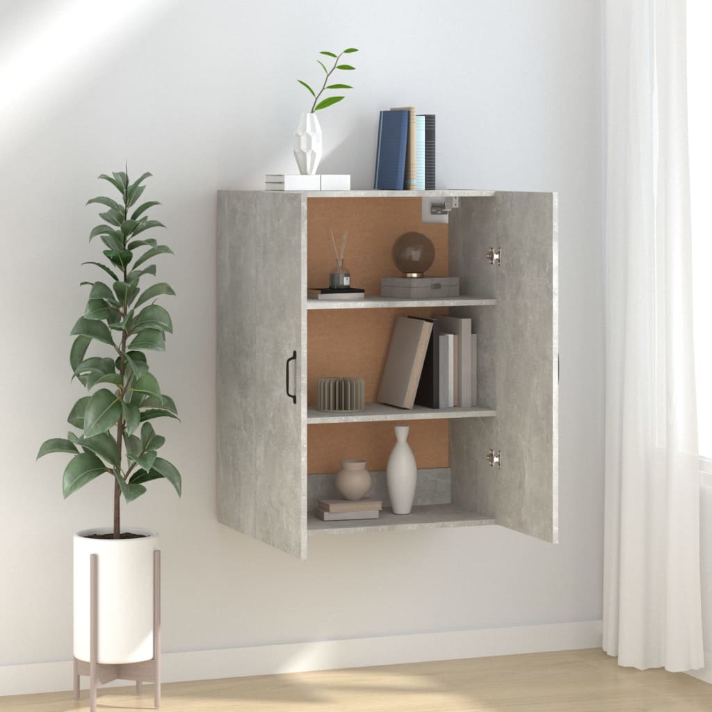 Hangkast 69,5x34x90 cm bewerkt hout betongrijs is nu te koop bij PeponiXL, paradijselijk wonen!