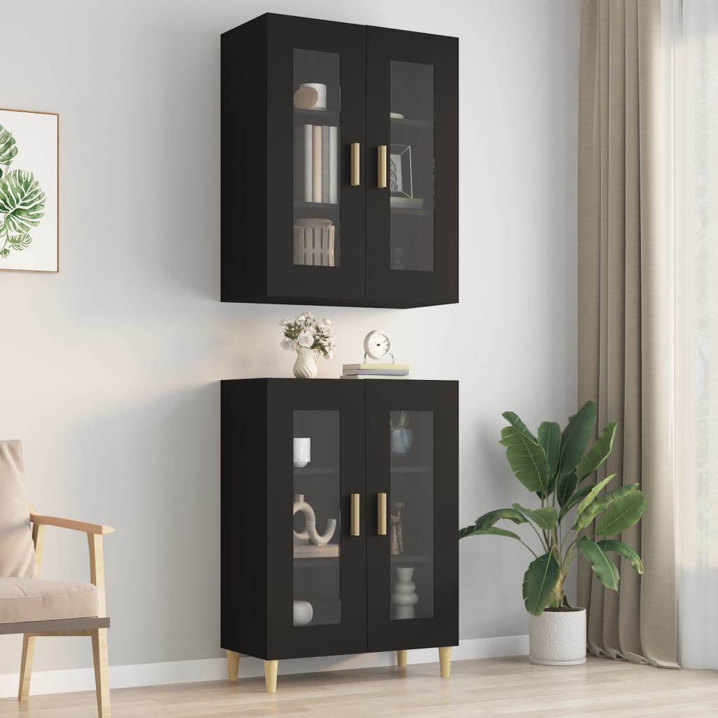 Bovenkast 69,5x34x90 cm zwart is nu te koop bij PeponiXL, paradijselijk wonen!
