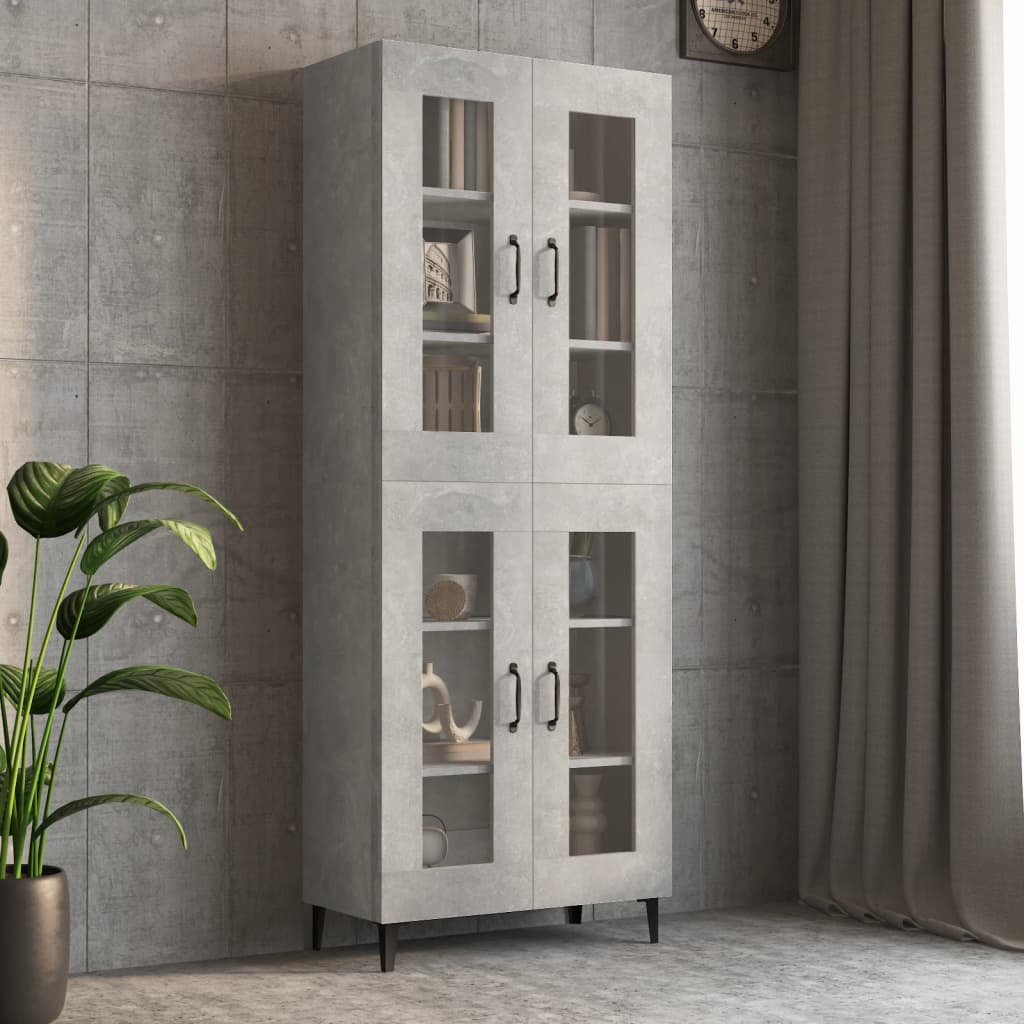 Bovenkast 69,5x34x90 cm betongrijs is nu te koop bij PeponiXL, paradijselijk wonen!