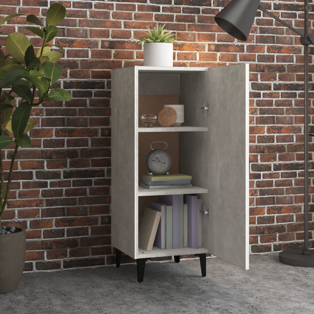 Dressoir 34,5x34x90 cm bewerkt hout betongrijs is nu te koop bij PeponiXL, paradijselijk wonen!