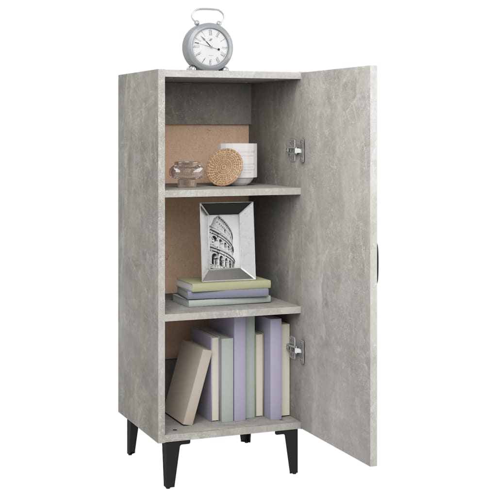 Dressoir 34,5x34x90 cm bewerkt hout betongrijs is nu te koop bij PeponiXL, paradijselijk wonen!