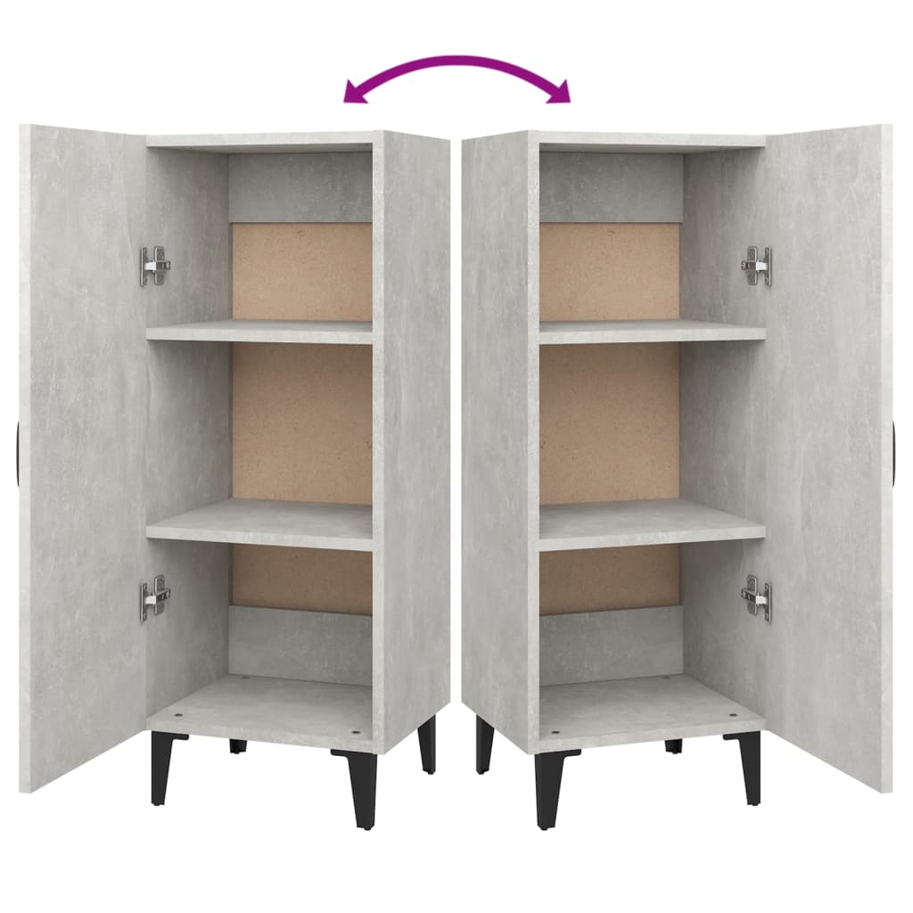Dressoir 34,5x34x90 cm bewerkt hout betongrijs is nu te koop bij PeponiXL, paradijselijk wonen!