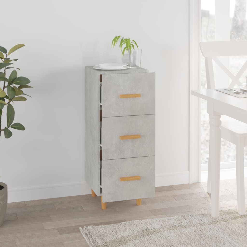 Dressoir 34,5x34x90 cm bewerkt hout betongrijs is nu te koop bij PeponiXL, paradijselijk wonen!