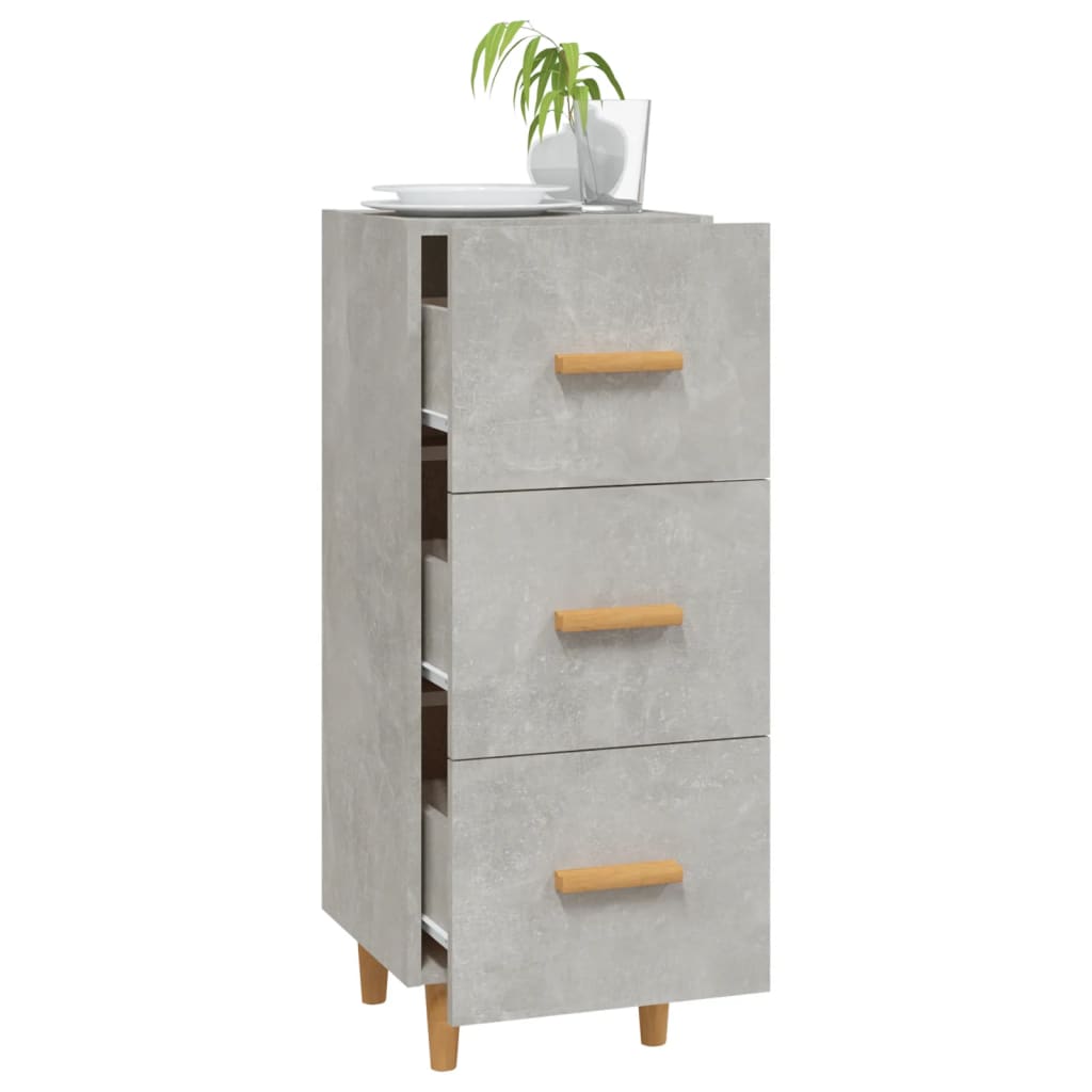 Dressoir 34,5x34x90 cm bewerkt hout betongrijs is nu te koop bij PeponiXL, paradijselijk wonen!