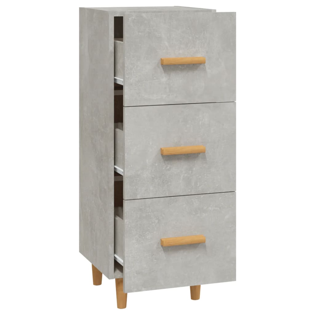 Dressoir 34,5x34x90 cm bewerkt hout betongrijs is nu te koop bij PeponiXL, paradijselijk wonen!