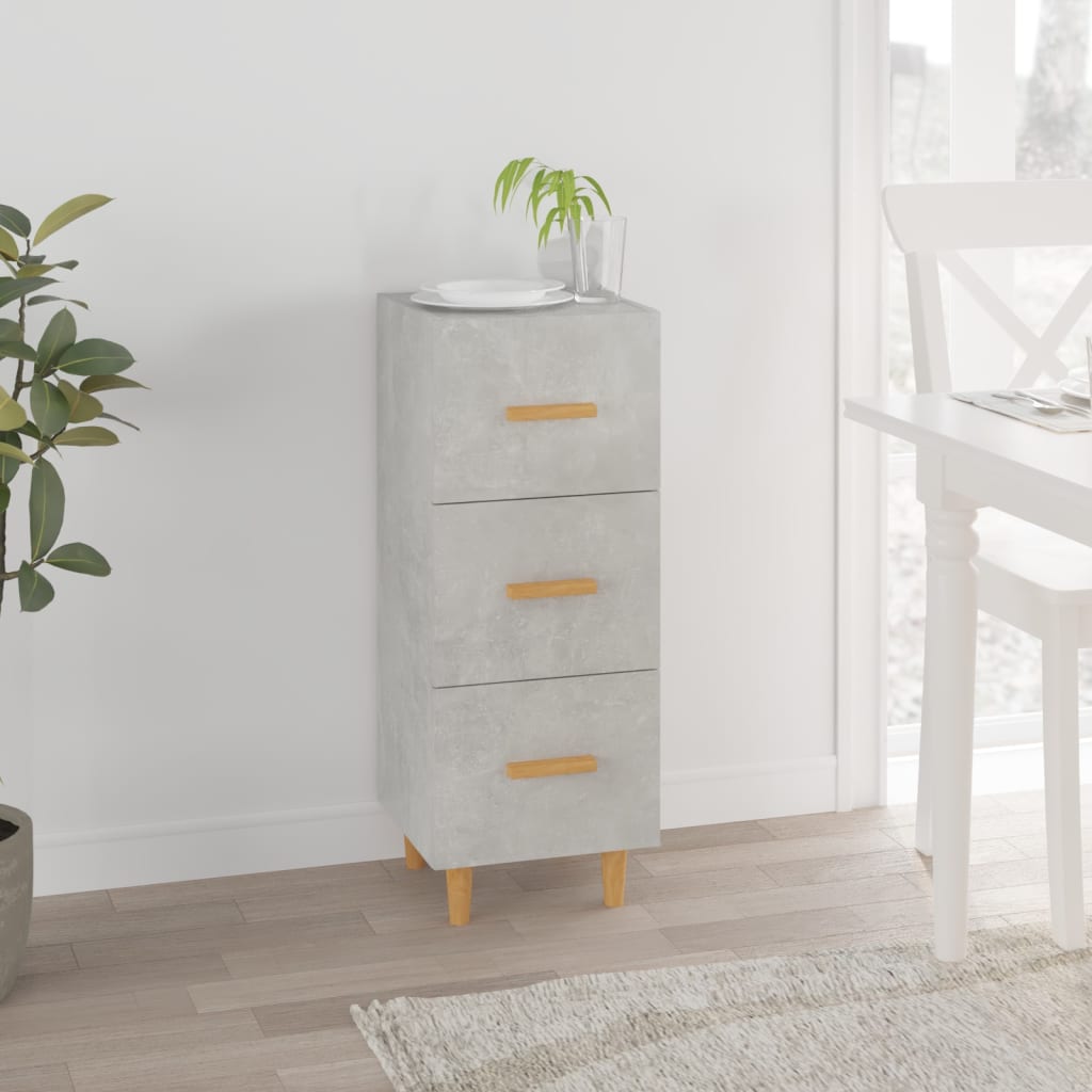 Dressoir 34,5x34x90 cm bewerkt hout betongrijs is nu te koop bij PeponiXL, paradijselijk wonen!