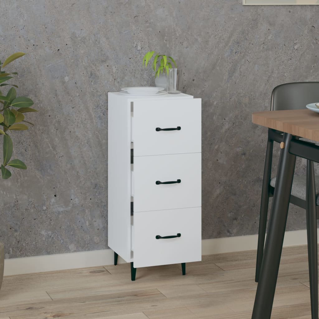 Dressoir 34,5x34x90 cm bewerkt hout wit is nu te koop bij PeponiXL, paradijselijk wonen!