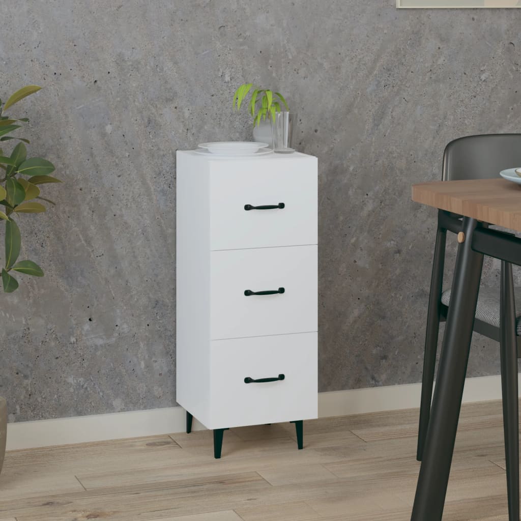 Dressoir 34,5x34x90 cm bewerkt hout wit is nu te koop bij PeponiXL, paradijselijk wonen!