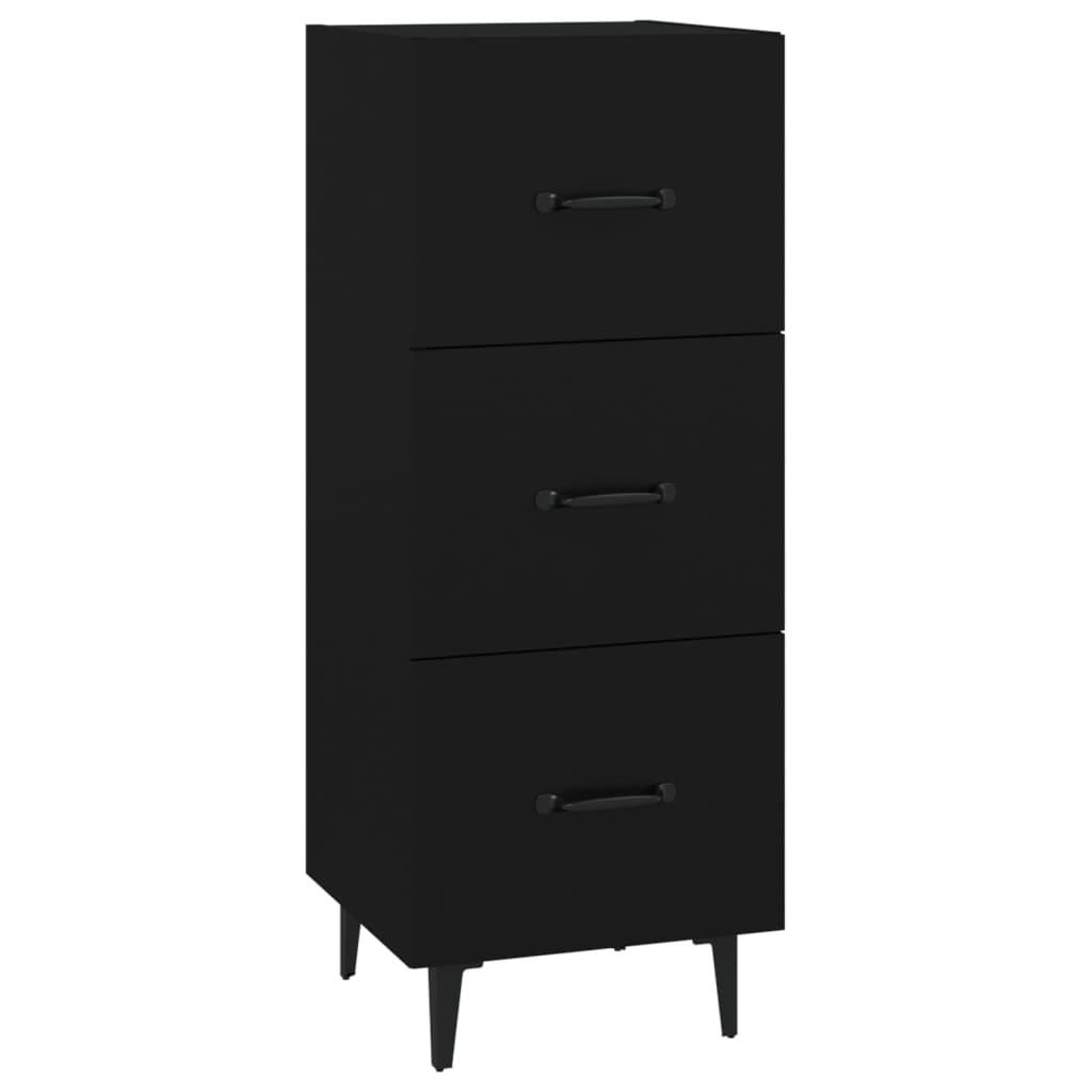 Dressoir 34,5x34x90 cm bewerkt hout zwart is nu te koop bij PeponiXL, paradijselijk wonen!