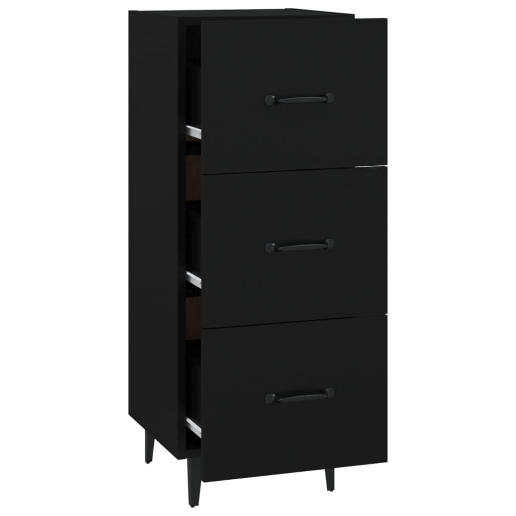 Dressoir 34,5x34x90 cm bewerkt hout zwart is nu te koop bij PeponiXL, paradijselijk wonen!