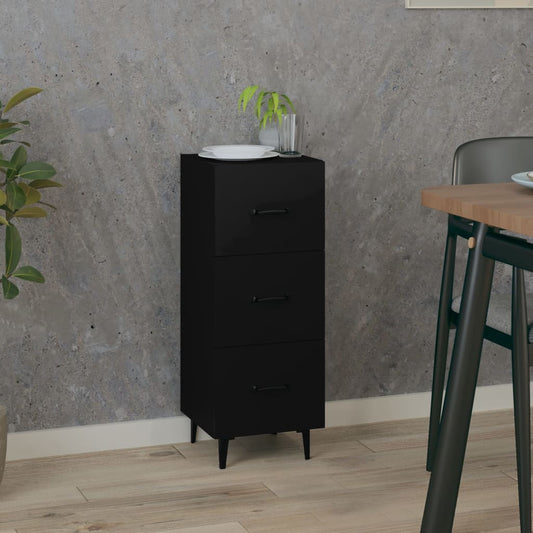 Dressoir 34,5x34x90 cm bewerkt hout zwart is nu te koop bij PeponiXL, paradijselijk wonen!