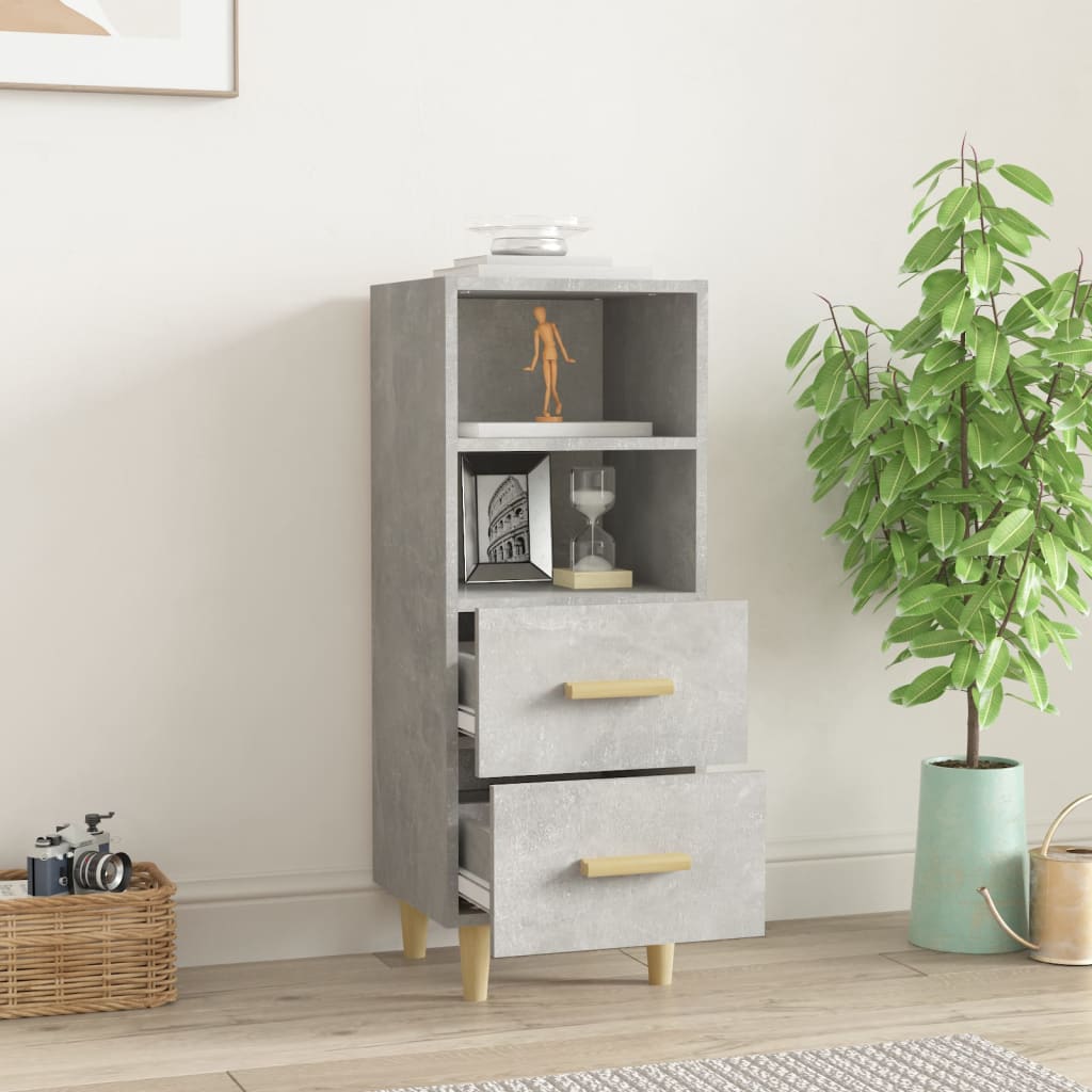 Dressoir 34,5x34x90 cm bewerkt hout betongrijs is nu te koop bij PeponiXL, paradijselijk wonen!