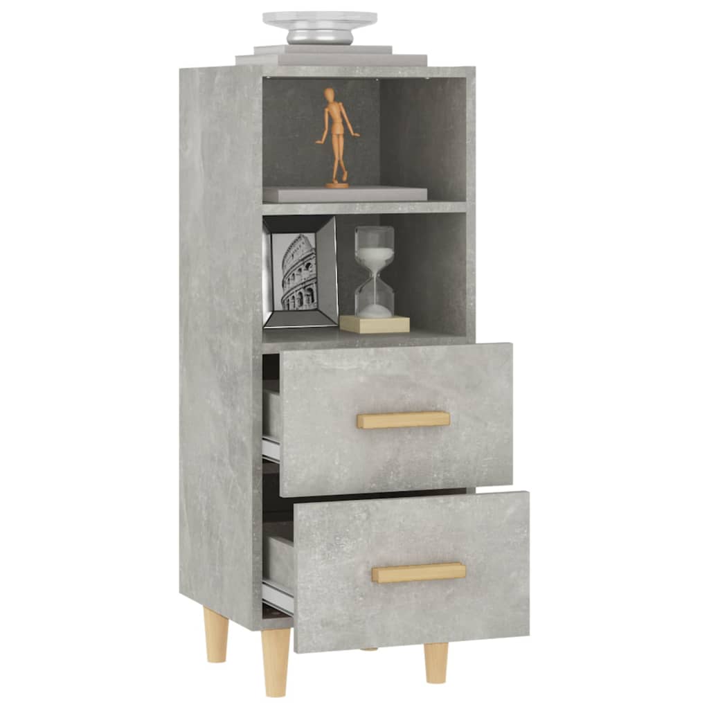 Dressoir 34,5x34x90 cm bewerkt hout betongrijs is nu te koop bij PeponiXL, paradijselijk wonen!
