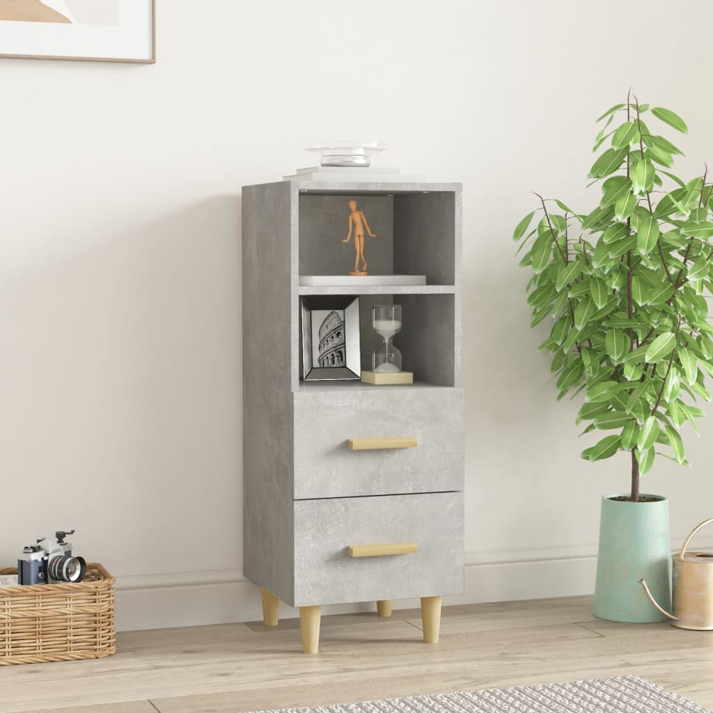 Dressoir 34,5x34x90 cm bewerkt hout betongrijs is nu te koop bij PeponiXL, paradijselijk wonen!