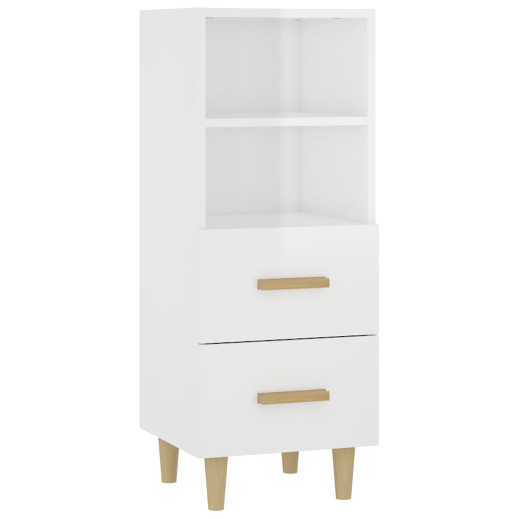 Dressoir 34,5x34x90 cm bewerkt hout hoogglans wit is nu te koop bij PeponiXL, paradijselijk wonen!