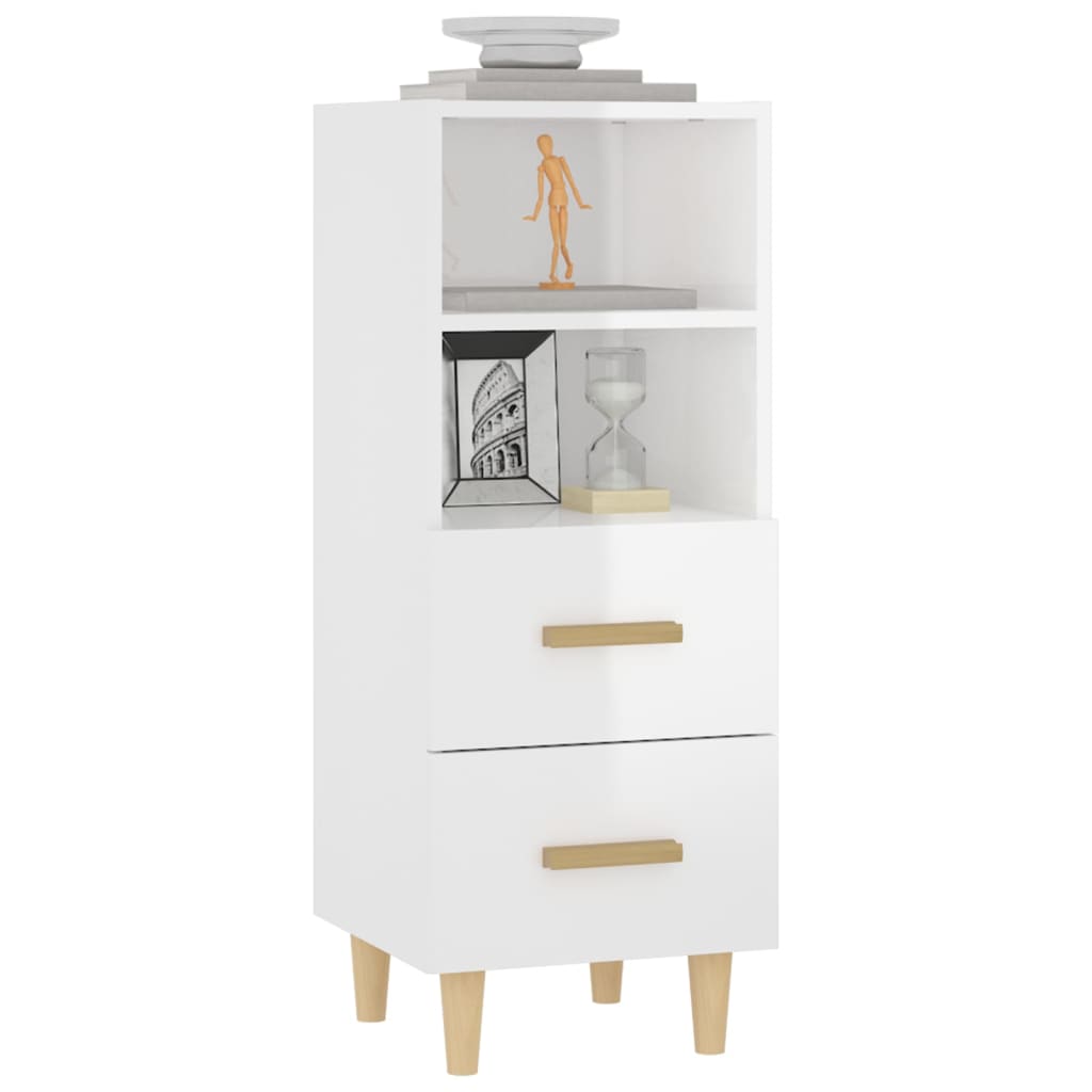 Dressoir 34,5x34x90 cm bewerkt hout hoogglans wit is nu te koop bij PeponiXL, paradijselijk wonen!