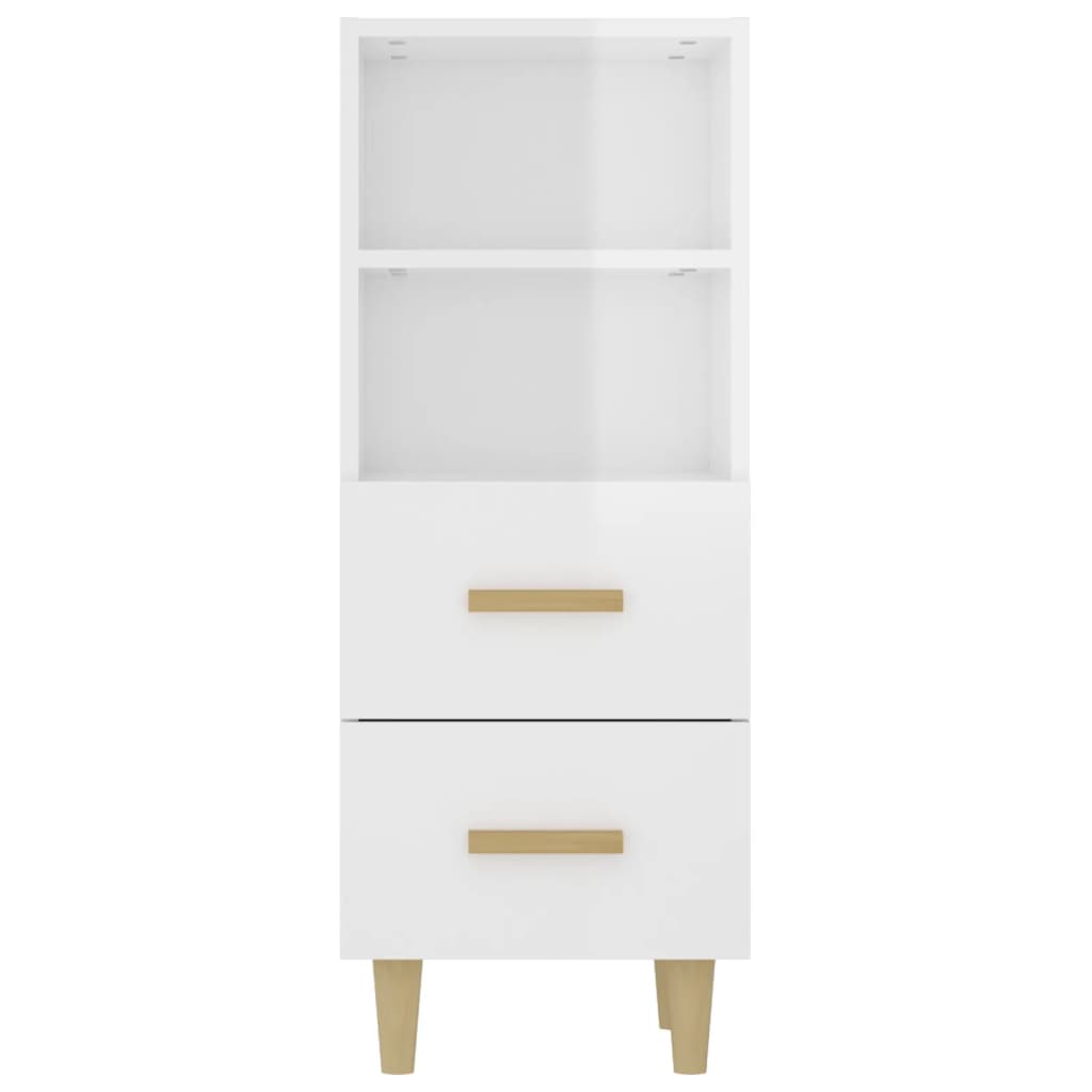 Dressoir 34,5x34x90 cm bewerkt hout hoogglans wit is nu te koop bij PeponiXL, paradijselijk wonen!