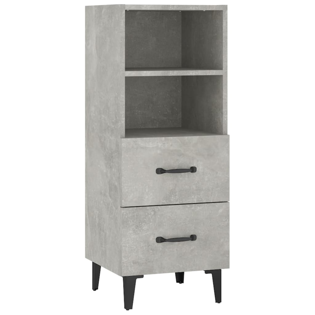 Dressoir 34,5x34x90 cm bewerkt hout betongrijs is nu te koop bij PeponiXL, paradijselijk wonen!