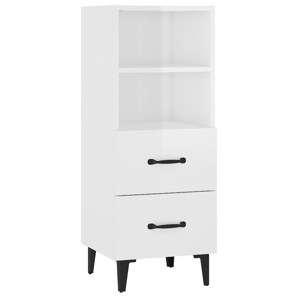 Dressoir 34,5x34x90 cm bewerkt hout hoogglans wit is nu te koop bij PeponiXL, paradijselijk wonen!