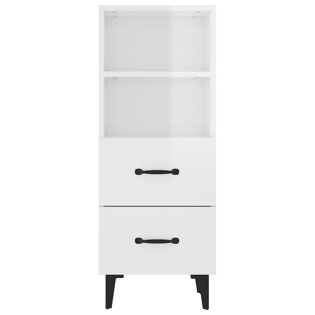 Dressoir 34,5x34x90 cm bewerkt hout hoogglans wit is nu te koop bij PeponiXL, paradijselijk wonen!