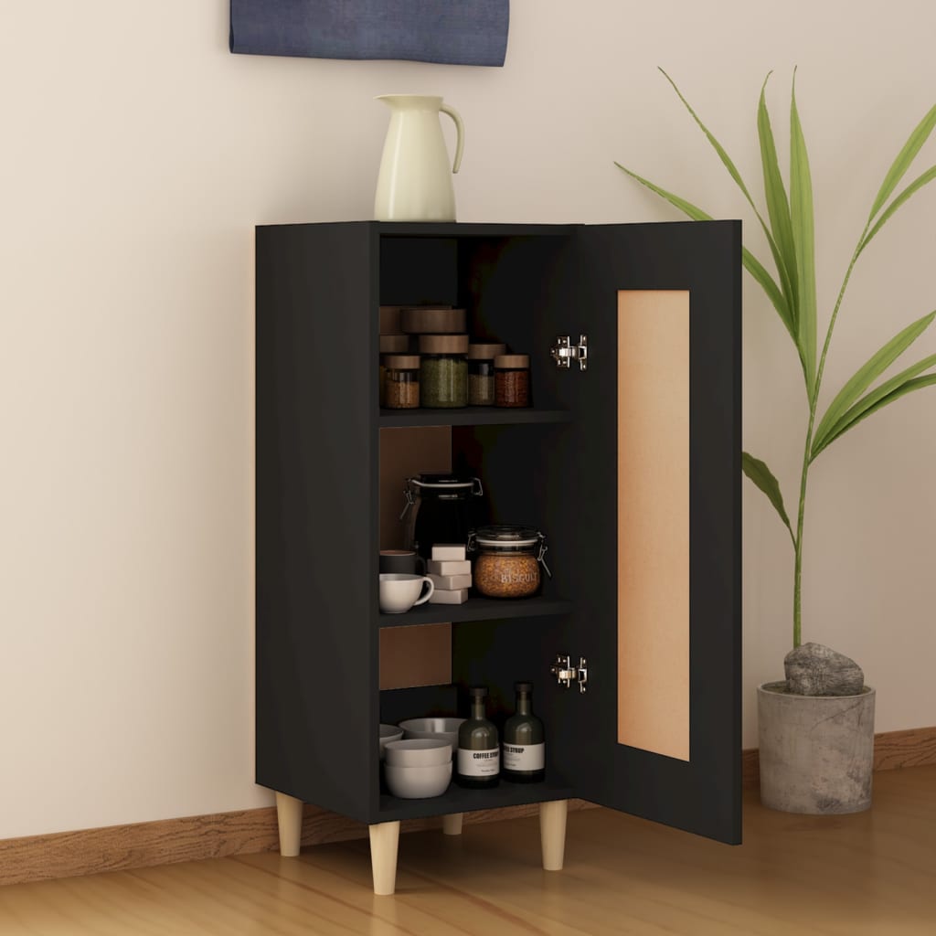 Dressoir 34,5x34x90 cm bewerkt hout zwart is nu te koop bij PeponiXL, paradijselijk wonen!