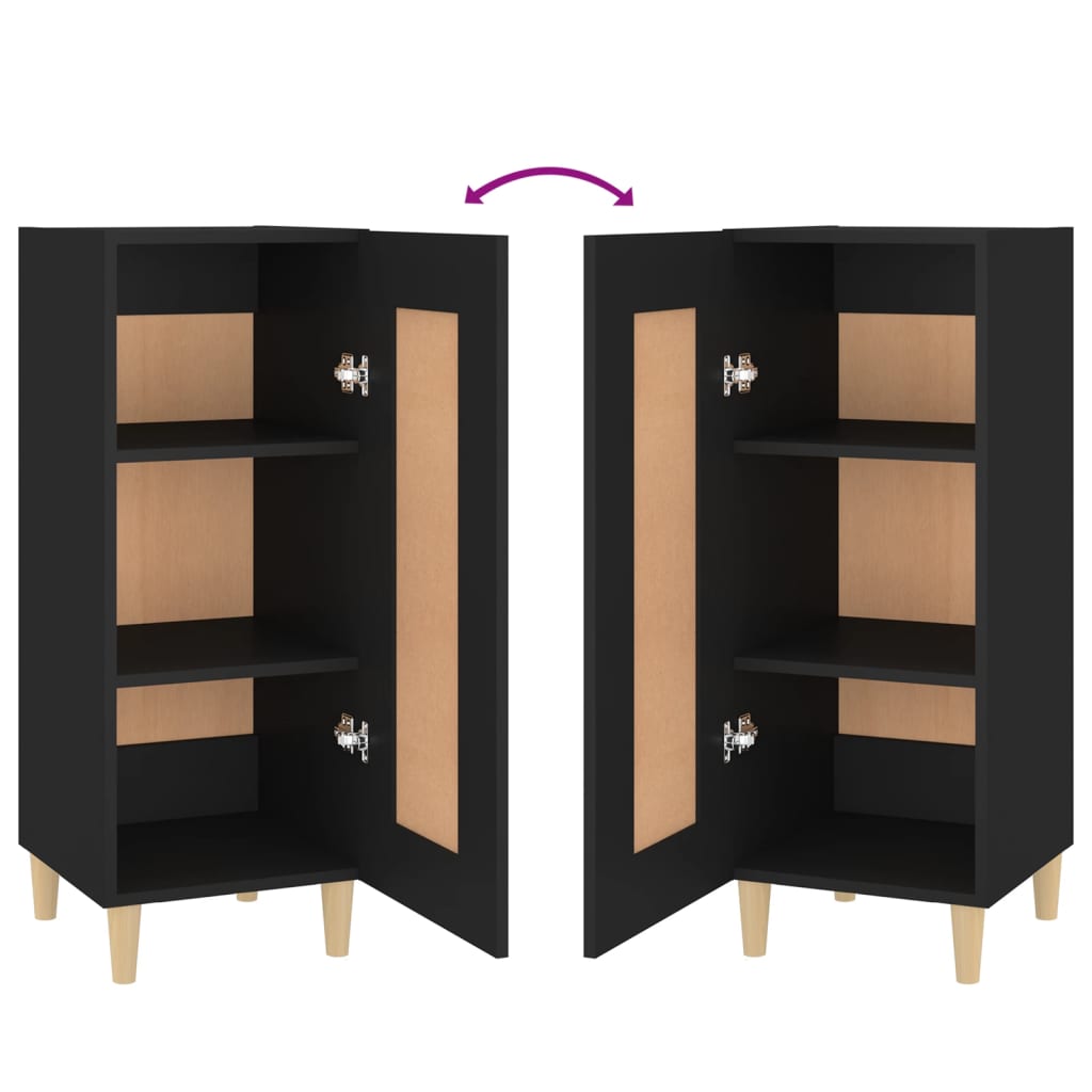 Dressoir 34,5x34x90 cm bewerkt hout zwart is nu te koop bij PeponiXL, paradijselijk wonen!