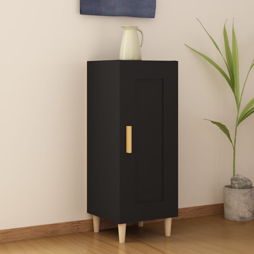 Dressoir 34,5x34x90 cm bewerkt hout zwart is nu te koop bij PeponiXL, paradijselijk wonen!