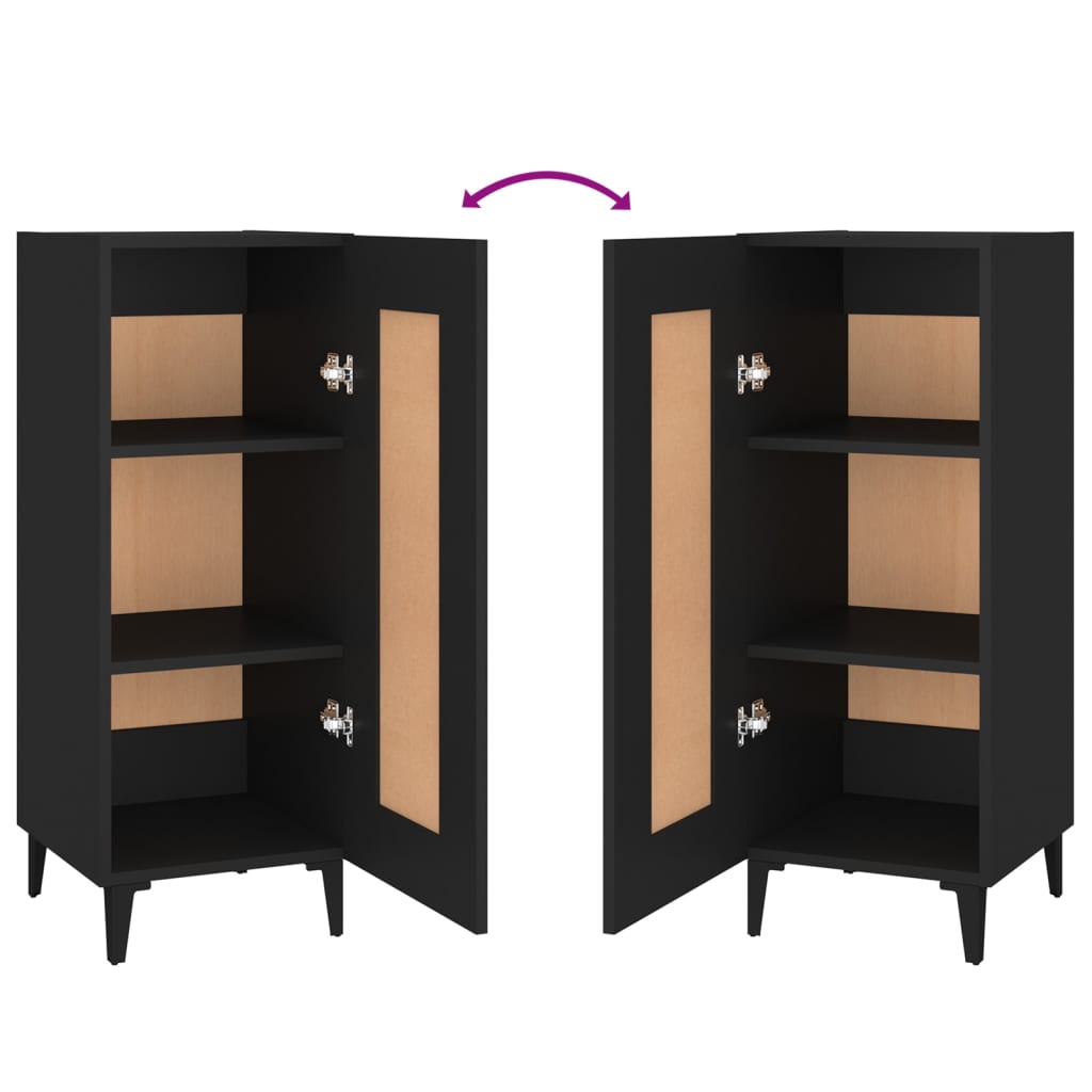 Dressoir 34,5x34x90 cm bewerkt hout zwart is nu te koop bij PeponiXL, paradijselijk wonen!