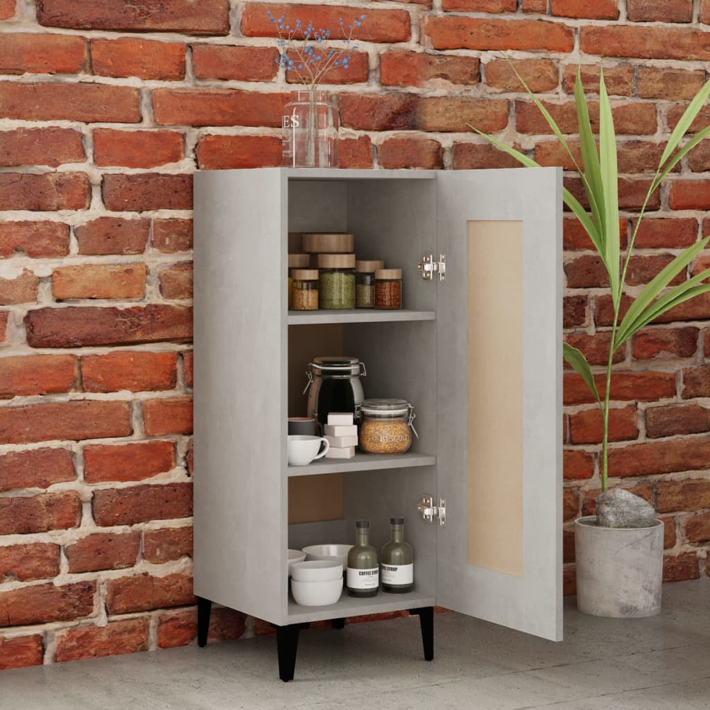 Dressoir 34,5x34x90 cm bewerkt hout betongrijs is nu te koop bij PeponiXL, paradijselijk wonen!