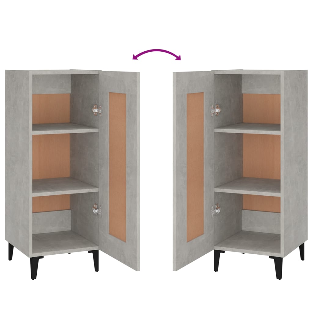 Dressoir 34,5x34x90 cm bewerkt hout betongrijs is nu te koop bij PeponiXL, paradijselijk wonen!
