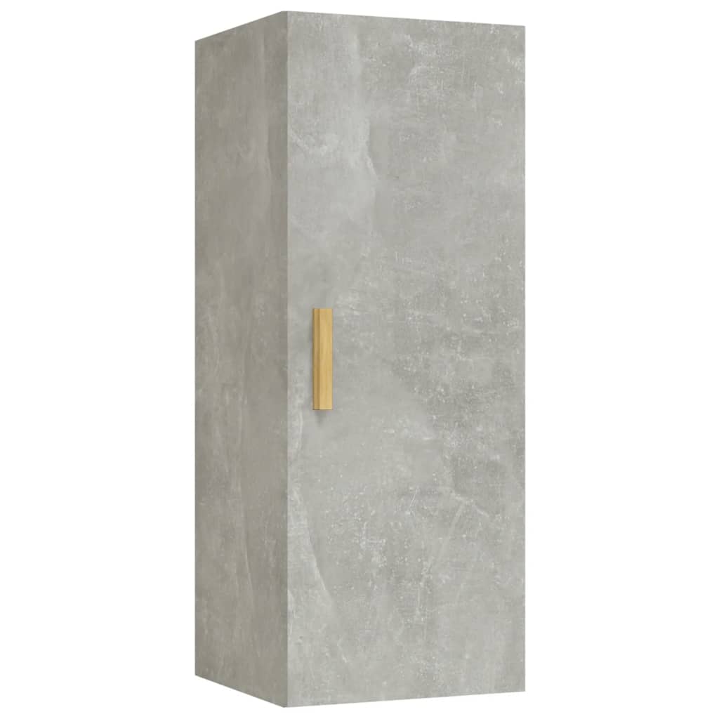 Wandkast 34,5x34x90 cm bewerkt hout betongrijs is nu te koop bij PeponiXL, paradijselijk wonen!
