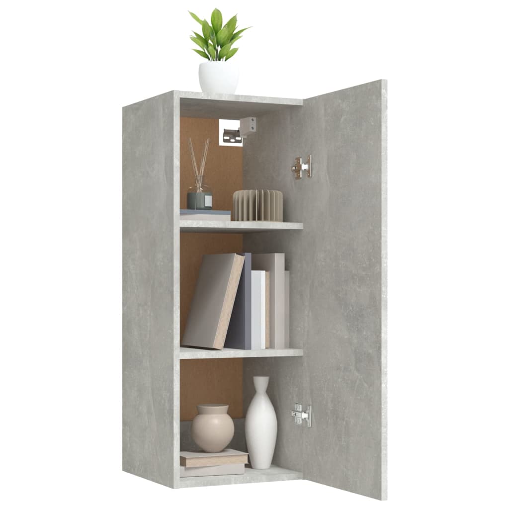 Wandkast 34,5x34x90 cm bewerkt hout betongrijs is nu te koop bij PeponiXL, paradijselijk wonen!