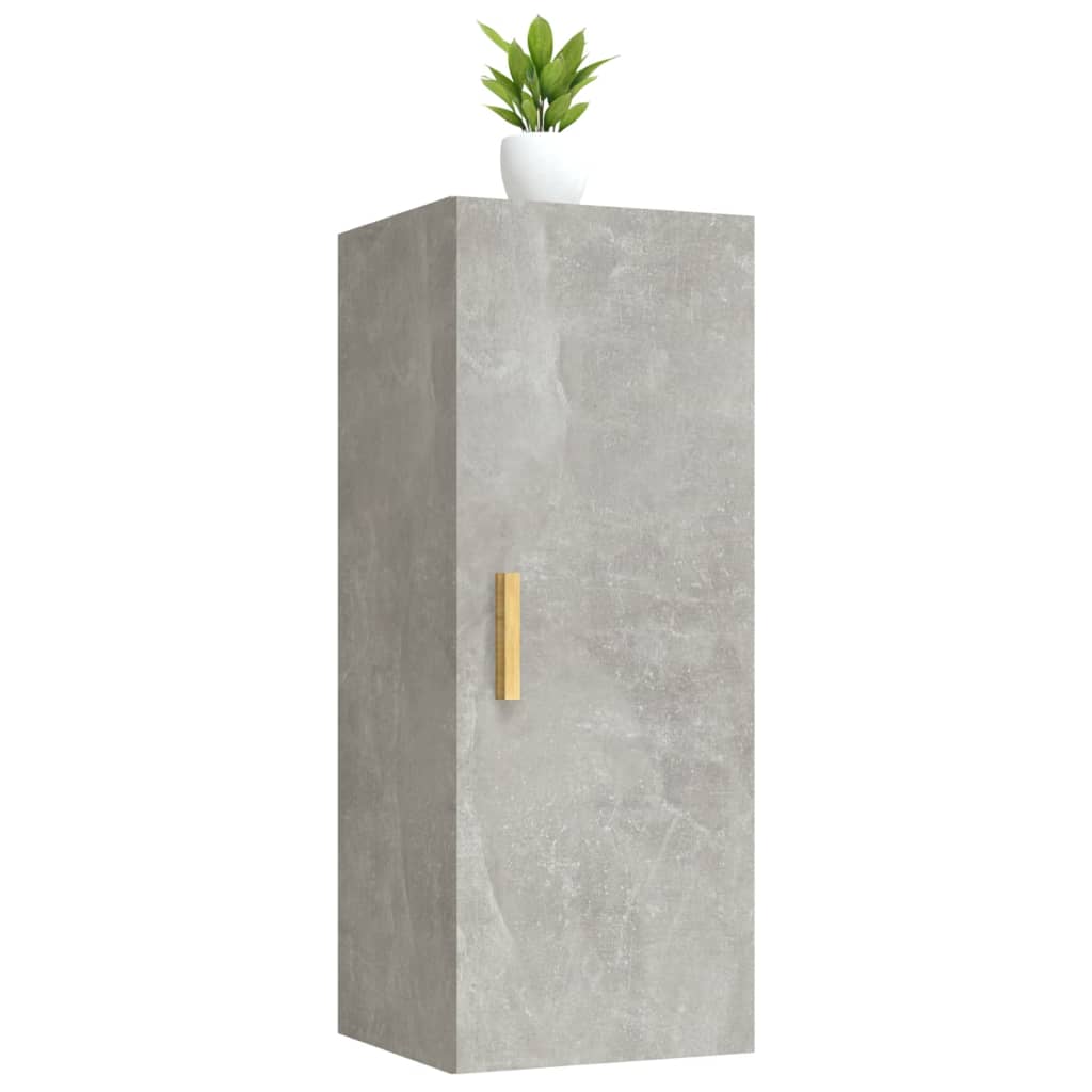 Wandkast 34,5x34x90 cm bewerkt hout betongrijs is nu te koop bij PeponiXL, paradijselijk wonen!