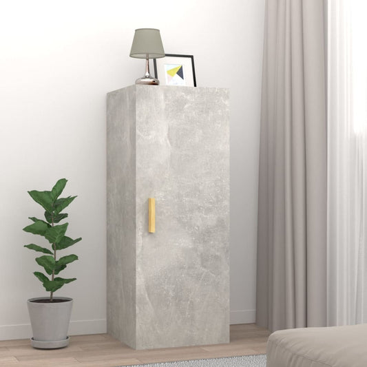 Wandkast 34,5x34x90 cm bewerkt hout betongrijs is nu te koop bij PeponiXL, paradijselijk wonen!