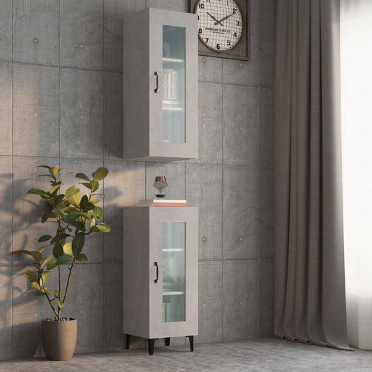Wandkast 34,5x34x90 cm betongrijs is nu te koop bij PeponiXL, paradijselijk wonen!