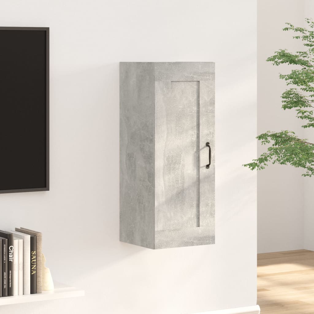 Hangkast 35x34x90 cm bewerkt hout betongrijs is nu te koop bij PeponiXL, paradijselijk wonen!