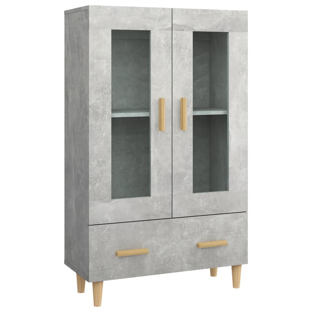 Hoge kast 70x31x115 cm bewerkt hout betongrijs is nu te koop bij PeponiXL, paradijselijk wonen!