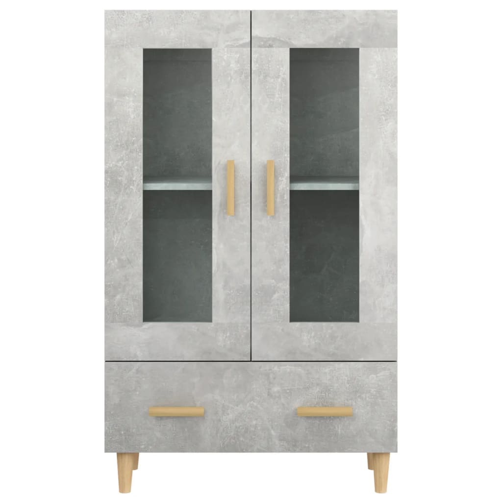 Hoge kast 70x31x115 cm bewerkt hout betongrijs is nu te koop bij PeponiXL, paradijselijk wonen!