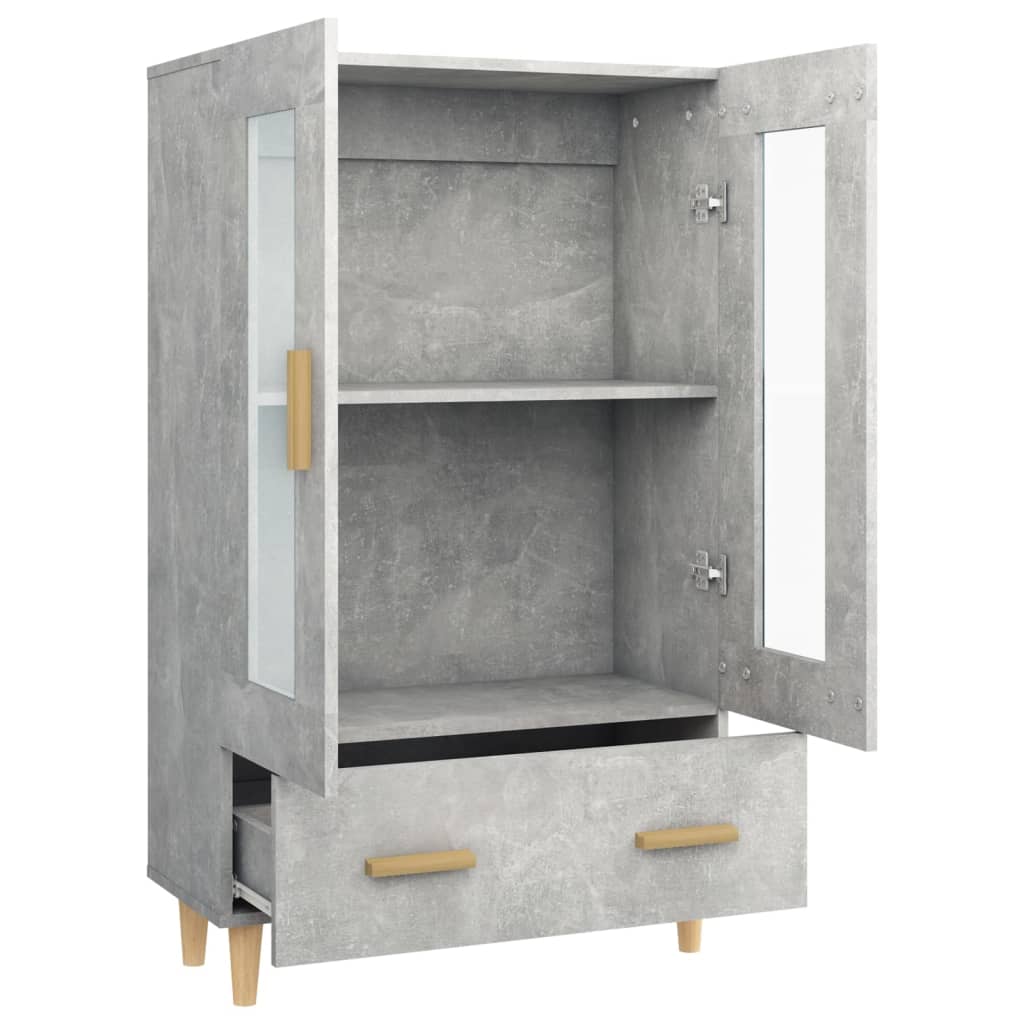 Hoge kast 70x31x115 cm bewerkt hout betongrijs is nu te koop bij PeponiXL, paradijselijk wonen!
