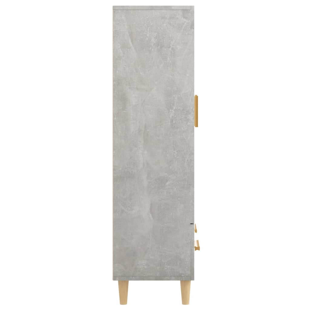 Hoge kast 70x31x115 cm bewerkt hout betongrijs is nu te koop bij PeponiXL, paradijselijk wonen!