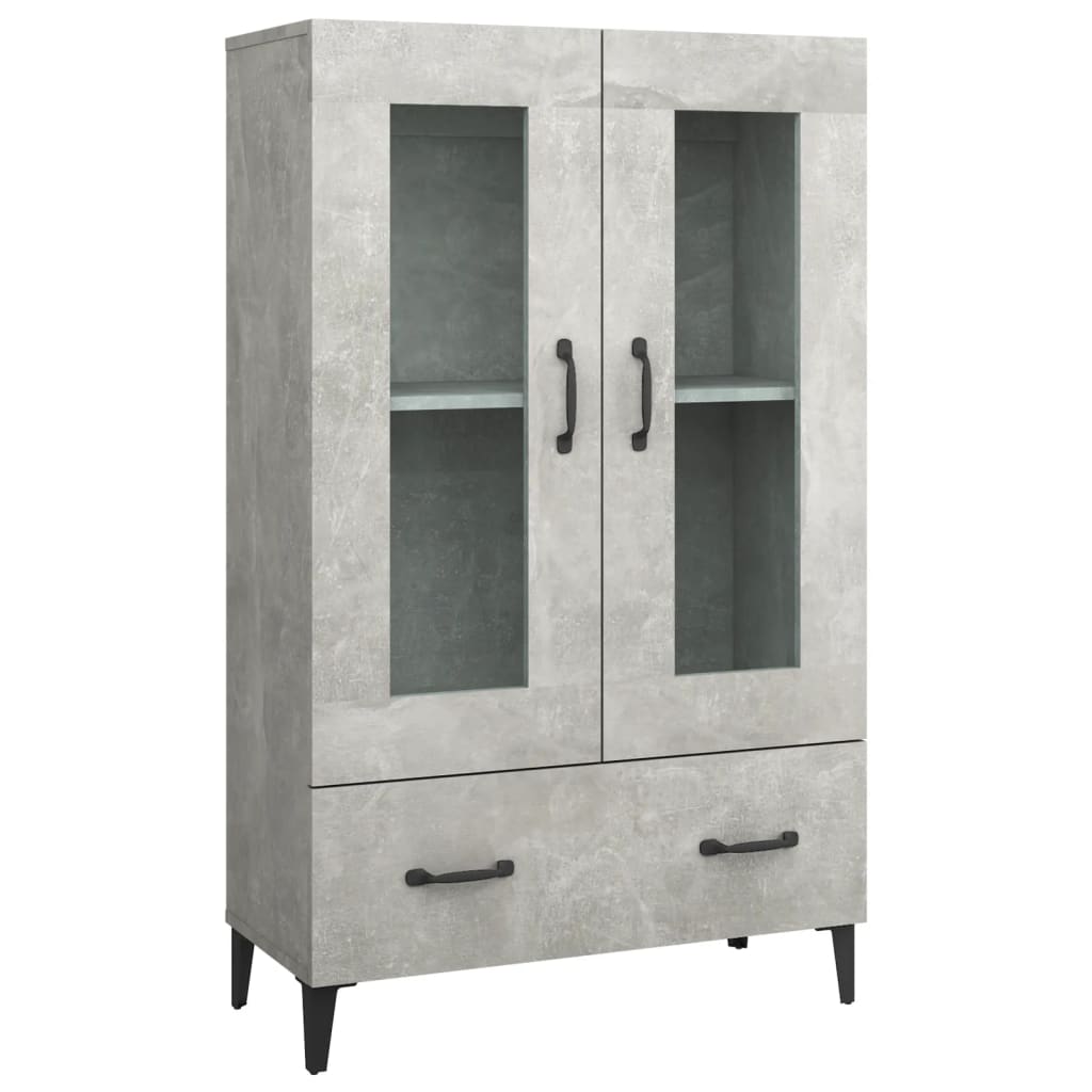 Hoge kast 70x31x115 cm bewerkt hout betongrijs is nu te koop bij PeponiXL, paradijselijk wonen!