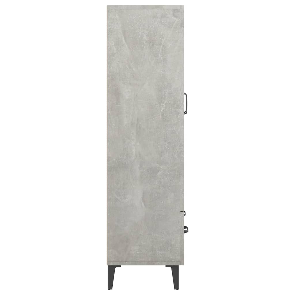 Hoge kast 70x31x115 cm bewerkt hout betongrijs is nu te koop bij PeponiXL, paradijselijk wonen!