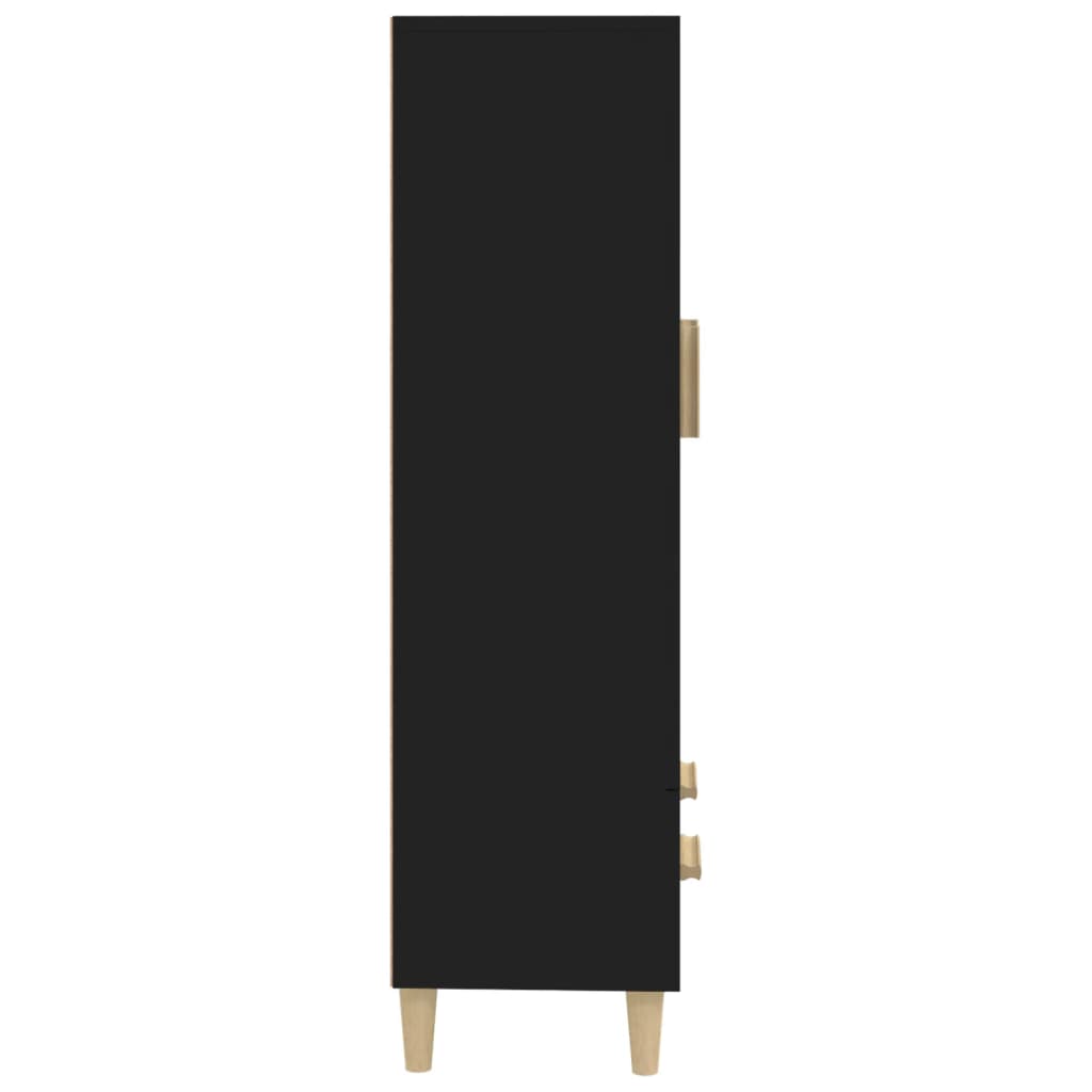 Hoge kast 70x31x115 cm bewerkt hout zwart is nu te koop bij PeponiXL, paradijselijk wonen!