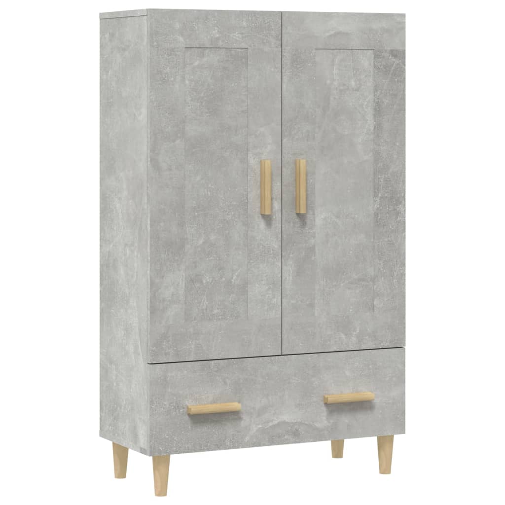 Hoge kast 70x31x115 cm bewerkt hout betongrijs is nu te koop bij PeponiXL, paradijselijk wonen!