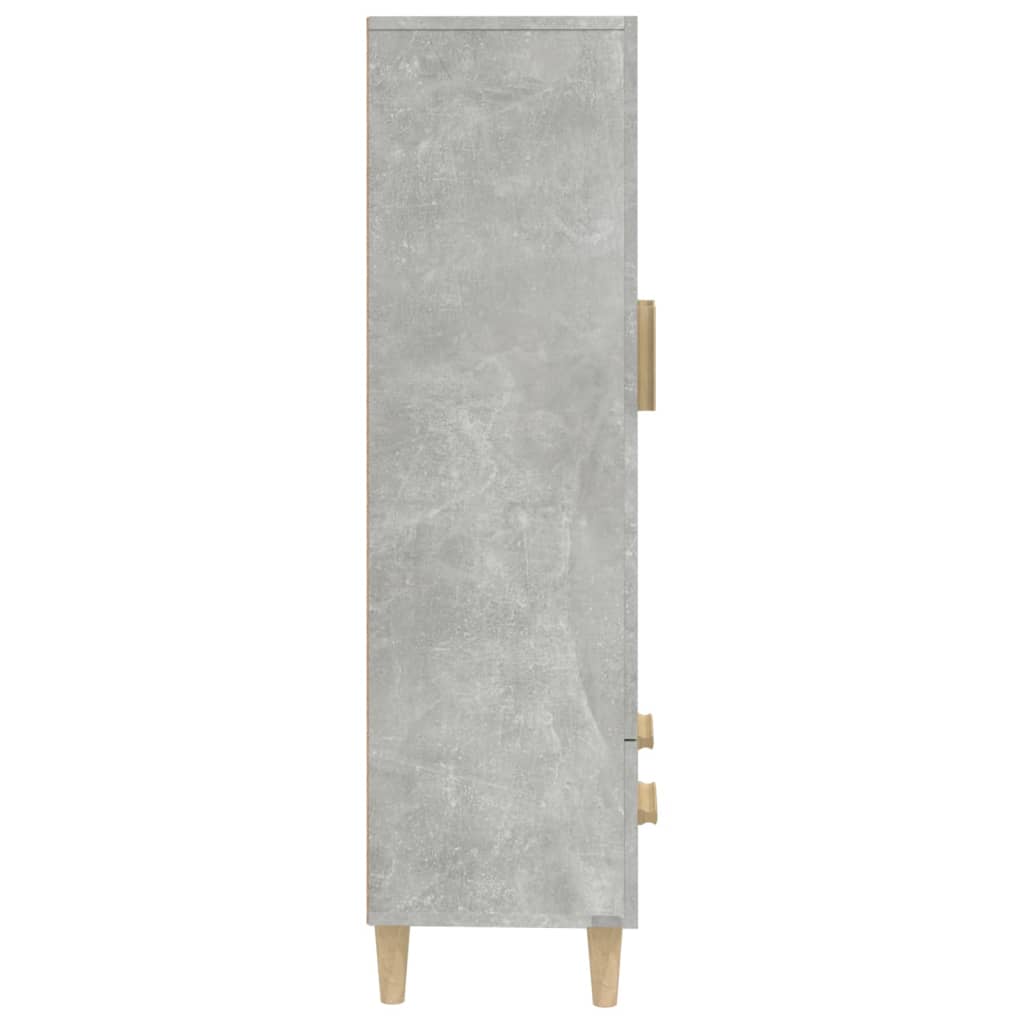 Hoge kast 70x31x115 cm bewerkt hout betongrijs is nu te koop bij PeponiXL, paradijselijk wonen!