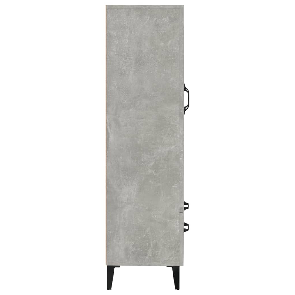 Hoge kast 70x31x115 cm bewerkt hout betongrijs is nu te koop bij PeponiXL, paradijselijk wonen!