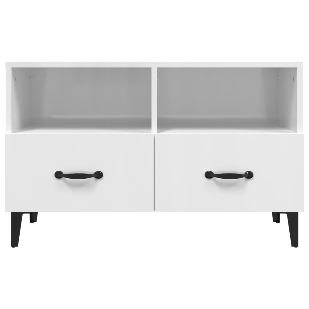 Tv-meubel 80x36x50 cm bewerkt hout hoogglans wit is nu te koop bij PeponiXL, paradijselijk wonen!