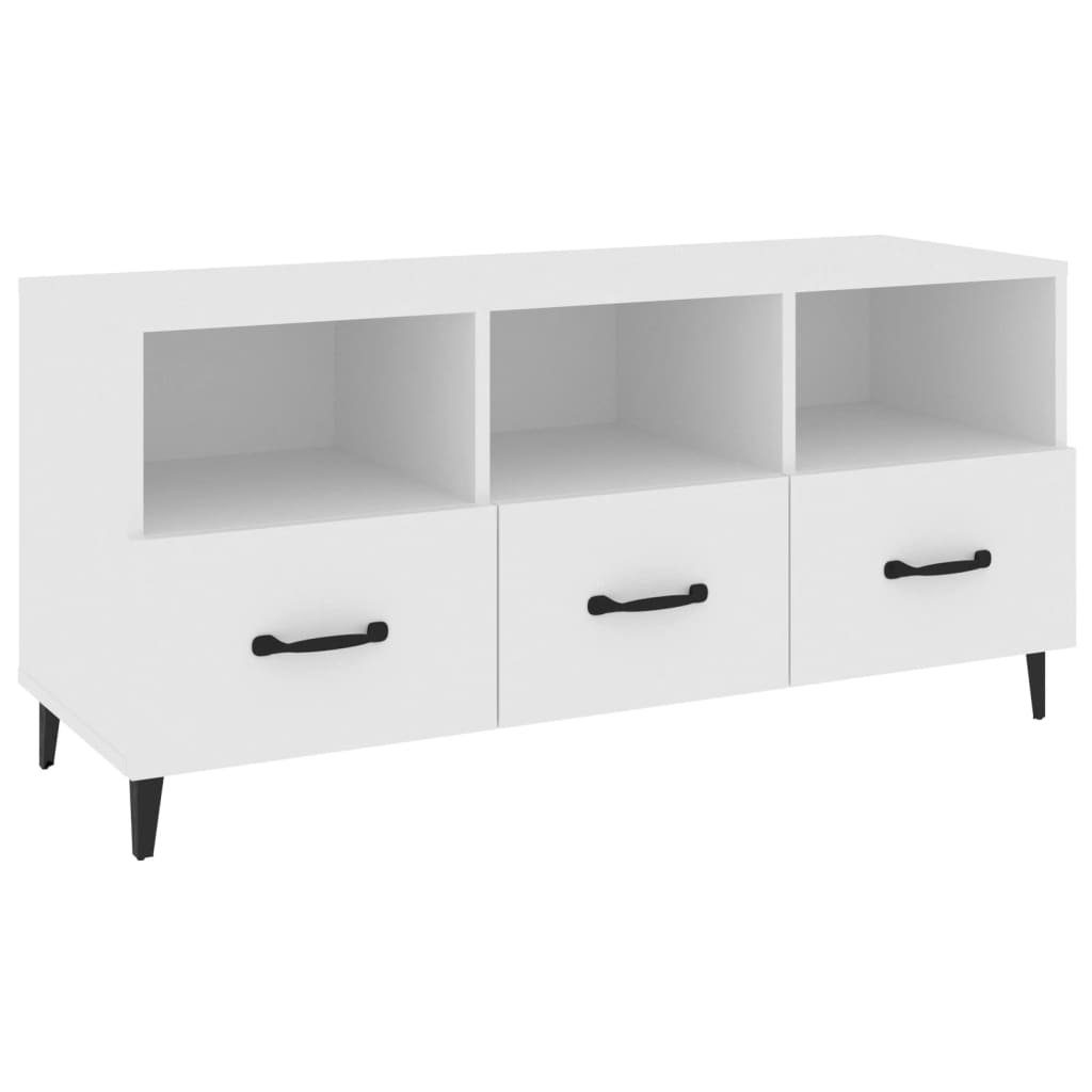 Tv-meubel 102x35x50 cm bewerkt hout wit is nu te koop bij PeponiXL, paradijselijk wonen!