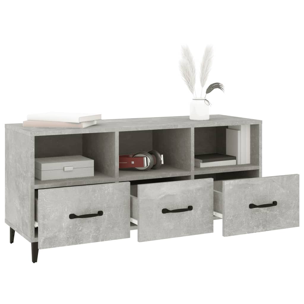 Tv-meubel 102x35x50 cm bewerkt hout betongrijs is nu te koop bij PeponiXL, paradijselijk wonen!