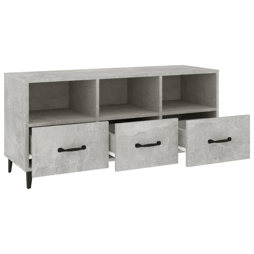 Tv-meubel 102x35x50 cm bewerkt hout betongrijs is nu te koop bij PeponiXL, paradijselijk wonen!